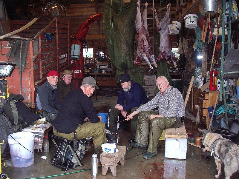 IMGP1933.JPG - Slakting av okse og to kalver er ferdig. Slaktarkaffen er underveis